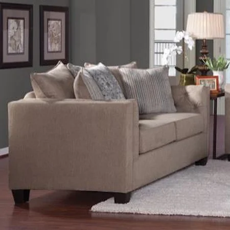 Transitional Loveseat with Tufted Arms